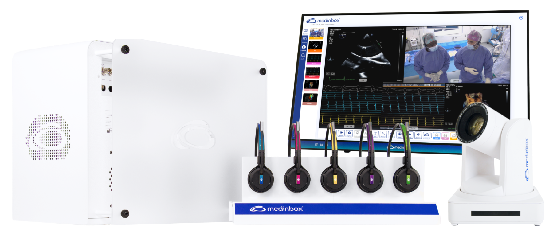 Medinbox integrated capture system: appliance, wireless headsets and console with multi-source synchronized video
